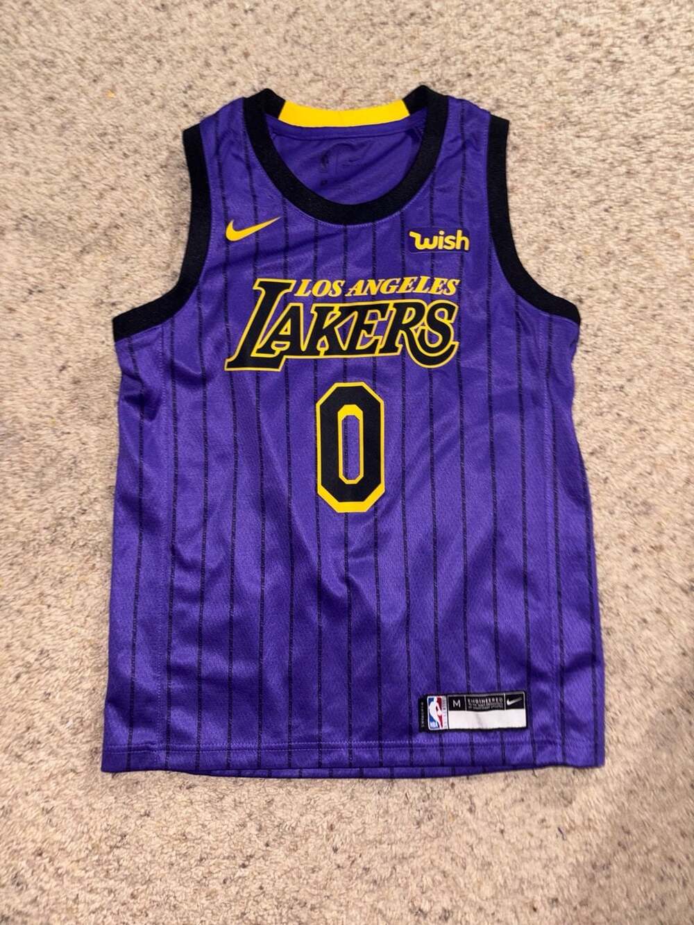 Nike Los Angeles Lakers Kyle Kuzma Jersey Size M Purple Pinstripe